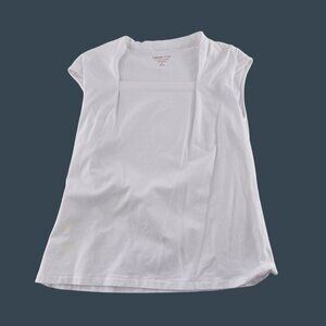 Coldwater Creek Womens Cap Sleeve White Top Size M 95% Cotton/5% Spandex